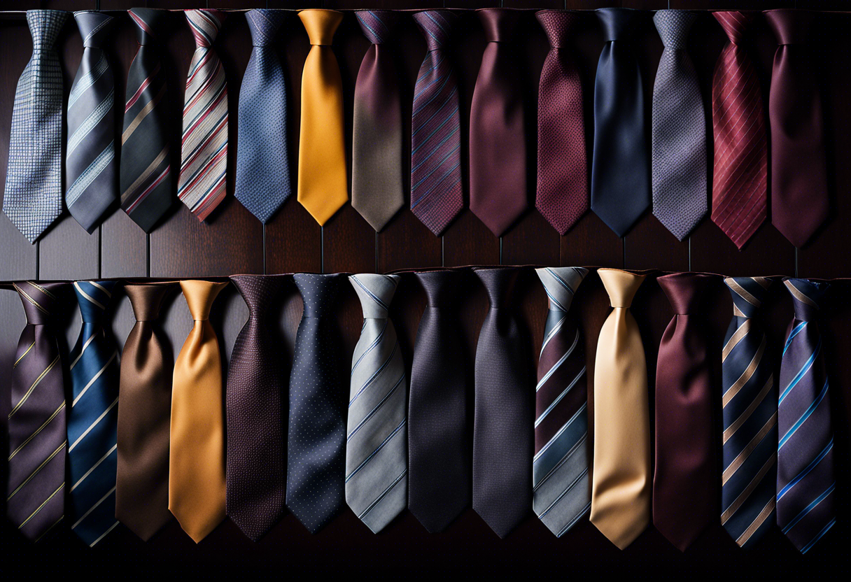 Cravates soignées sur cintre Entretien cravates en détail
