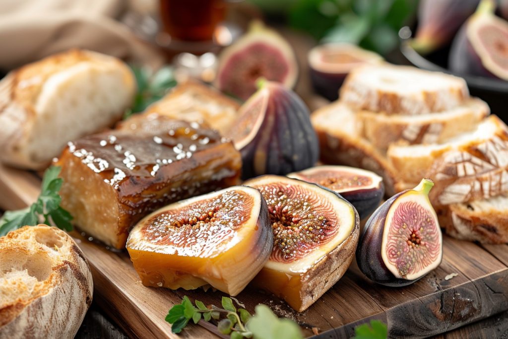 Foie d'oie et de canard sur table