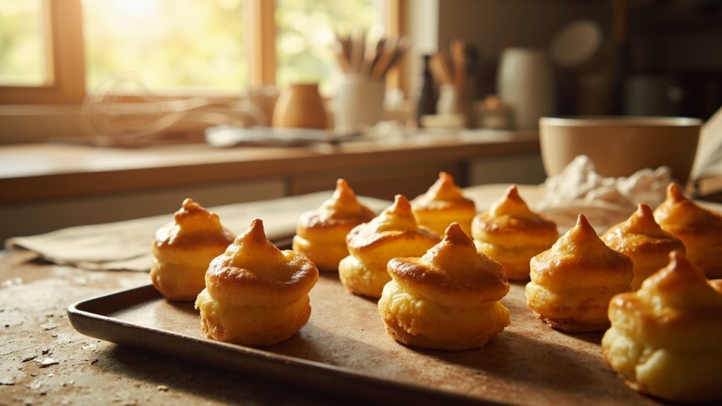 Choux a la creme en preparation