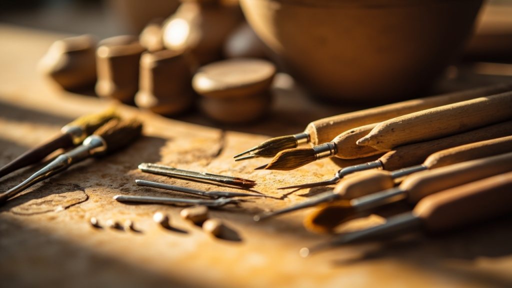 Kit de poterie debutant avec outils et argile